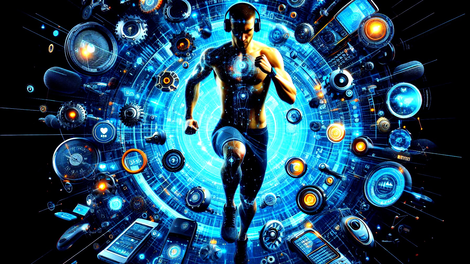 fitness enthusiasts surrounded by devices to choose from