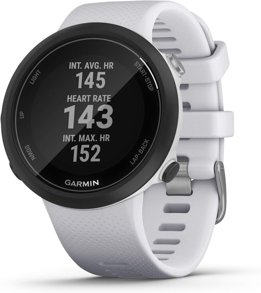 Garmin Swim 2, GPS Swimming Smartwatch for Pool and Open Water, Underwater Heart Rate, Records Distance, Pace, Stroke Count and Type, White