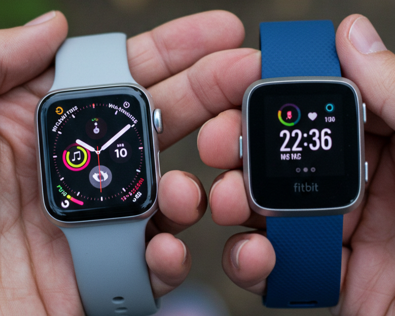 Comparing Apple Watch Series 10 vs Fitbit Sense 2 in Hand