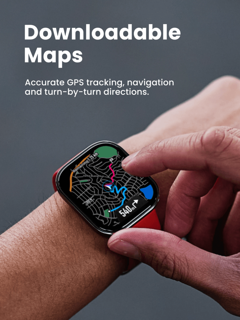 Amazfit Bip 6. Free Downloadable Maps. Download free maps for your outdoor activities, and get turn-by-turn directions as you go. Built-in GPS will accurately track your every move, with support from five satellite systems ensuring fast, reliable connection.