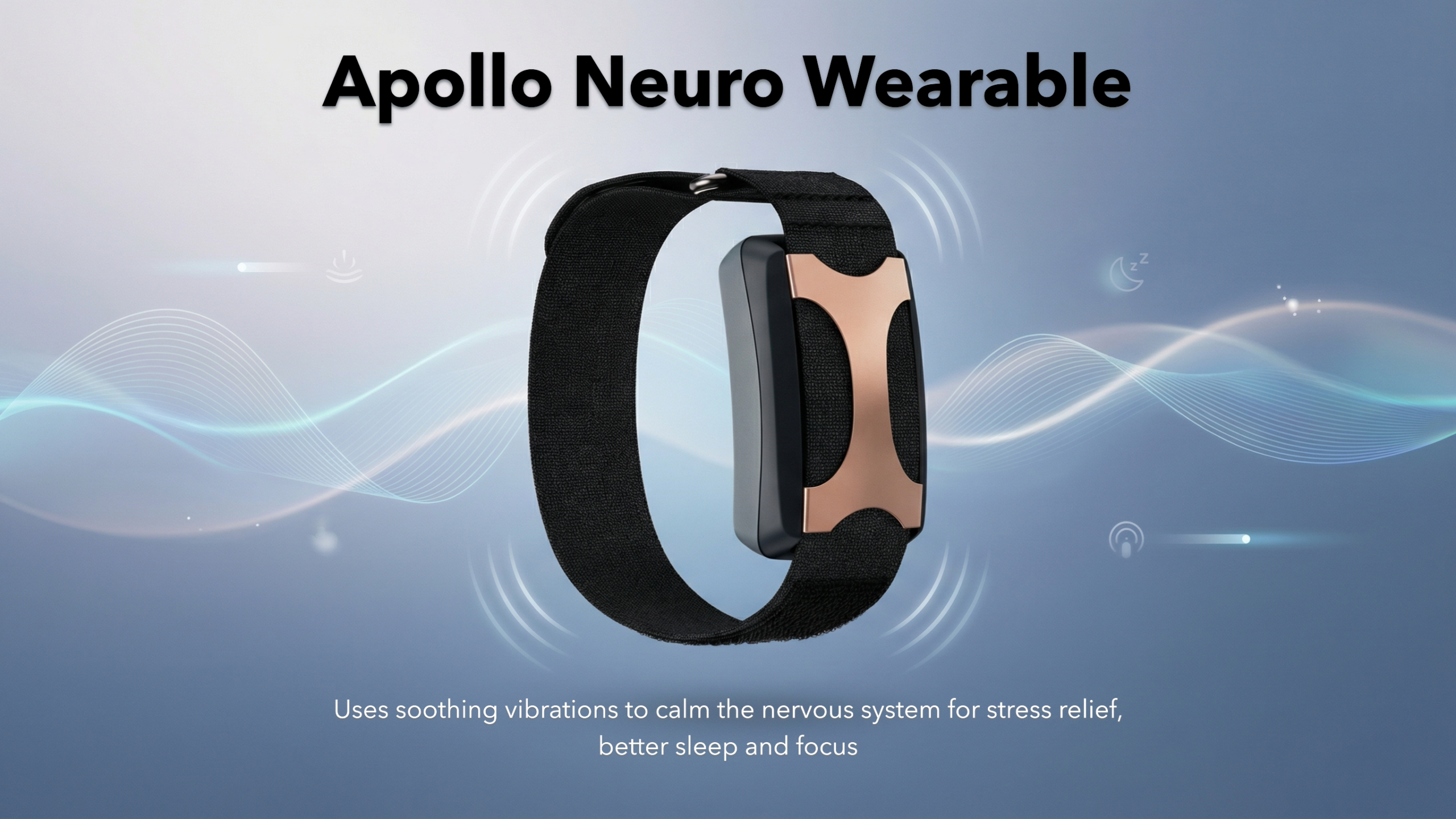Apollo Neuro Wearable - Uses soothing vibrations to calm the nervous system for stress relief, better sleep and focus
