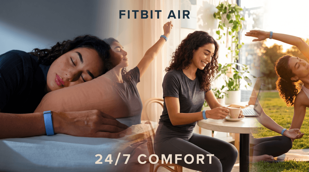 Fitbit Air design for all day comfort.
